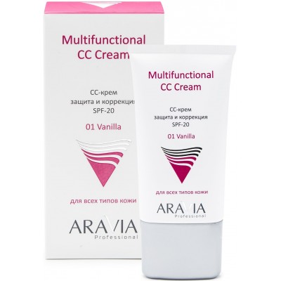 Аравия СС-крем защитный SPF20 ванильный, 50 мл. Aravia Multifunctional CC Cream Vanilla 01 арт. 9206